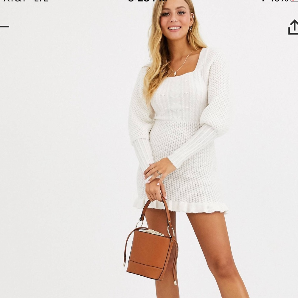Cable Knit Mini Sweater Dress